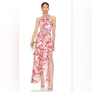 ELLIATT mckenzie high neck smocked asymmetric maxi summer dress Size L NWT$340